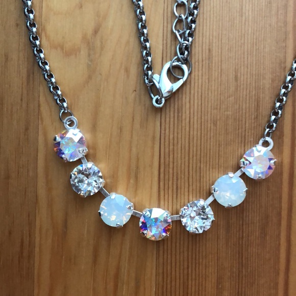 White Opal + AB Crystal Necklace - Picture 12 of 15